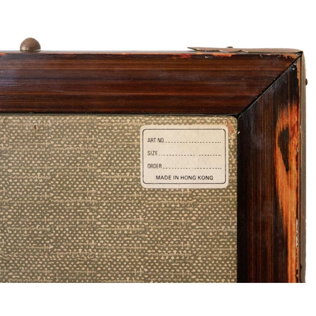 C. 1970s Japanese Style Monochrome Silk Screen "Egrets and Moon" For Sale - Image 17 of 18