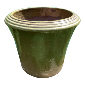 Mid 20th Century Handcrafted Glazed Terra Cotta Red Clay Large Scale Planter