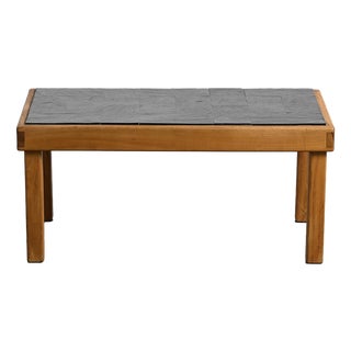 Slate and Wood Coffee Table from Maison Regain, 1980 For Sale