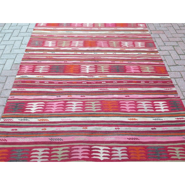 Mid-Century Modern Vintage Turkish Handwoven Wool Kilim Area Rugs For Sale - Image 3 of 11