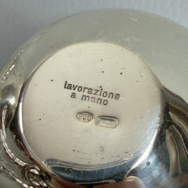 Silver 800 Silver Egg Engraved Jewelry Container For Sale - Image 8 of 11
