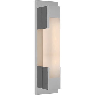 Kelly Wearstler for Visual Comfort Signature Covet 16" Bracketed Bath Light in Polished Nickel with Alabaster For Sale