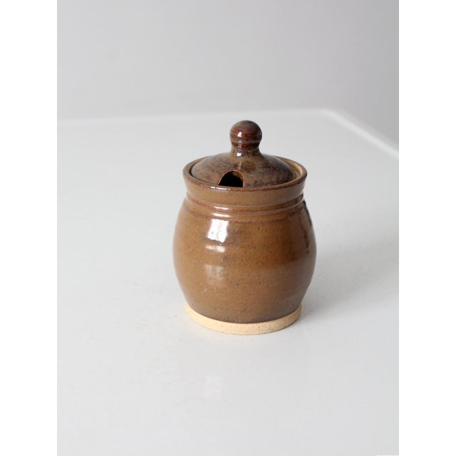 Contemporary Vintage Handmade Studio Pottery Sugar Bowl For Sale - Image 3 of 15
