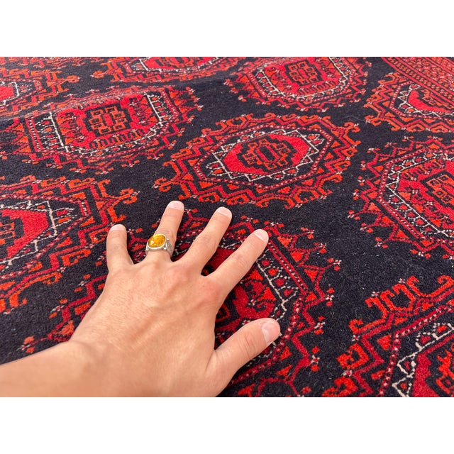 Vintage Afghan Ersari Sarouk Gul Tribal Rug - 5'11" X 3'9" For Sale - Image 9 of 12