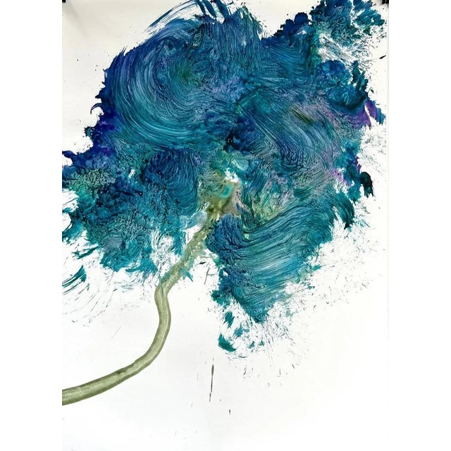 2020s 2025 D2 Abstract Painting of a Flower, Framed For Sale - Image 5 of 6