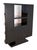 1950s Shelving Unit in High-Gloss Black Lacquer and Door Fronts in Walnut Burl Wood, 1950s For Sale - Image 5 of 9