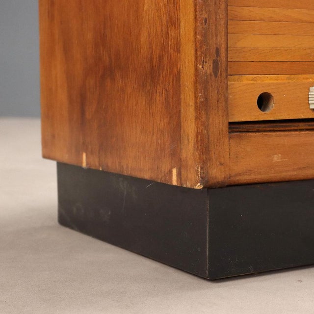 Wood Vintage Rolling Shutter Cabinet, 1950s For Sale - Image 7 of 10