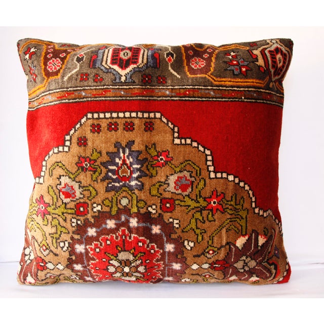 Turkish Handmade Rug Pillow Cushion Cover 26'' X 28'' For Sale - Image 4 of 12
