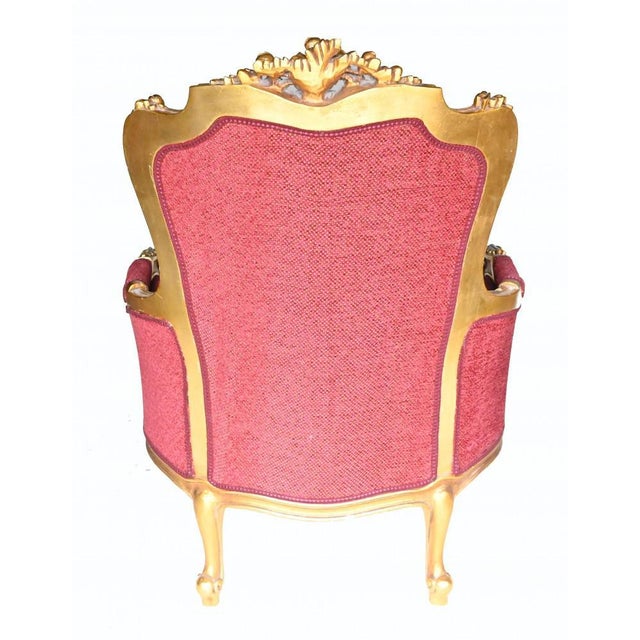 French Empire Gilt Salon Armchair For Sale - Image 6 of 8