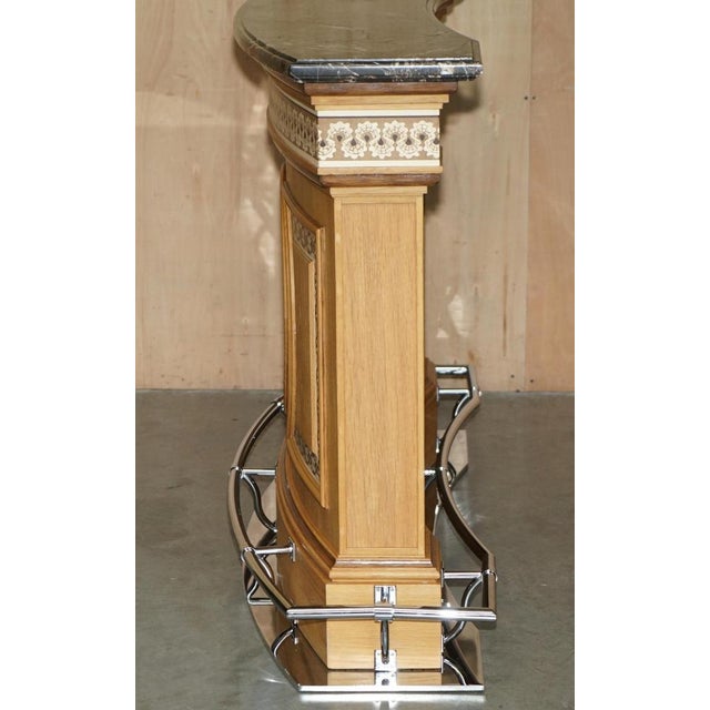 Mid-Century Modern Chrome Home Cocktail Bar with Marble Top For Sale - Image 18 of 18