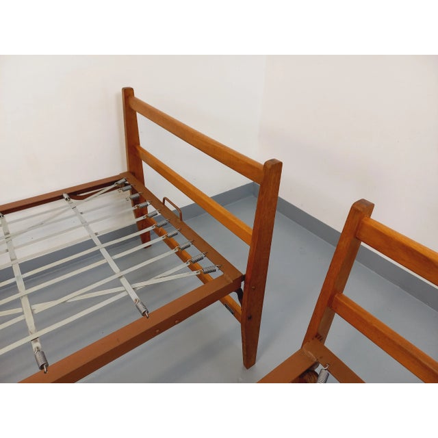Vintage Stackable Daybeds in Oak Wood and Metal, 1960s, Set of 2 For Sale - Image 16 of 18
