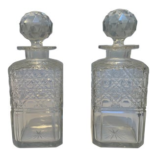 18th Century English Crystal Decanters - a Pair For Sale