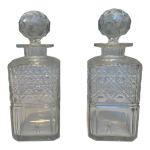 18th Century English Crystal Decanters - a Pair