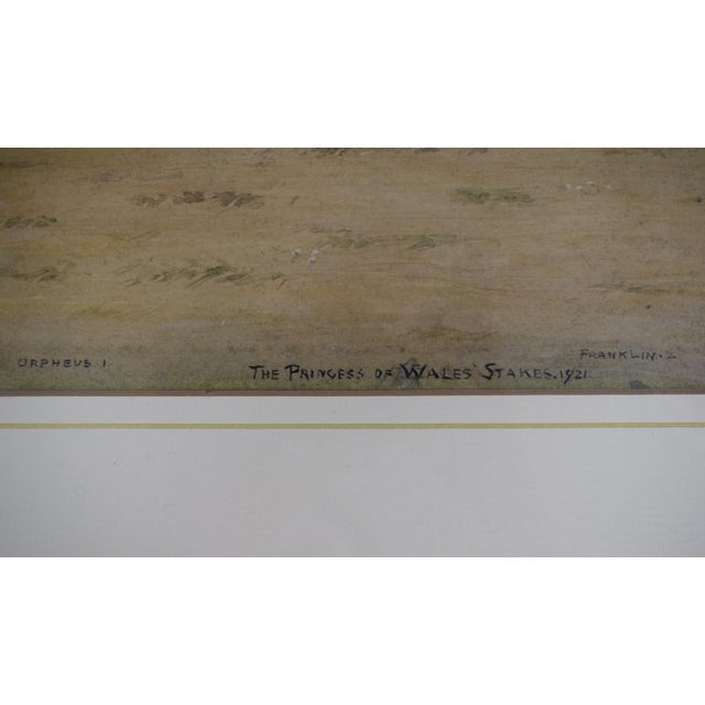 The Princess of Wales Stakes 1921 Watercolour by Isaac J. Cullin (1881-1947) For Sale - Image 4 of 8