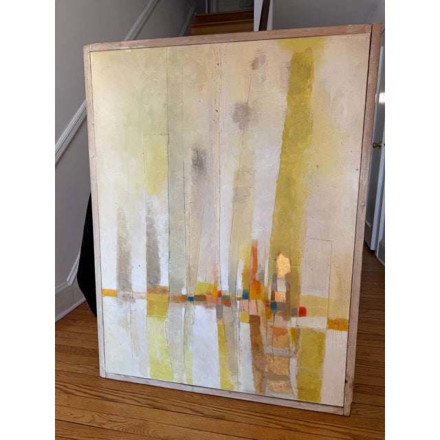 Abstract Large Mid-Century Abstract Oil on Canvas "Sailboats" Brooklyn and Sag Harbor Artist Colony For Sale - Image 3 of 12