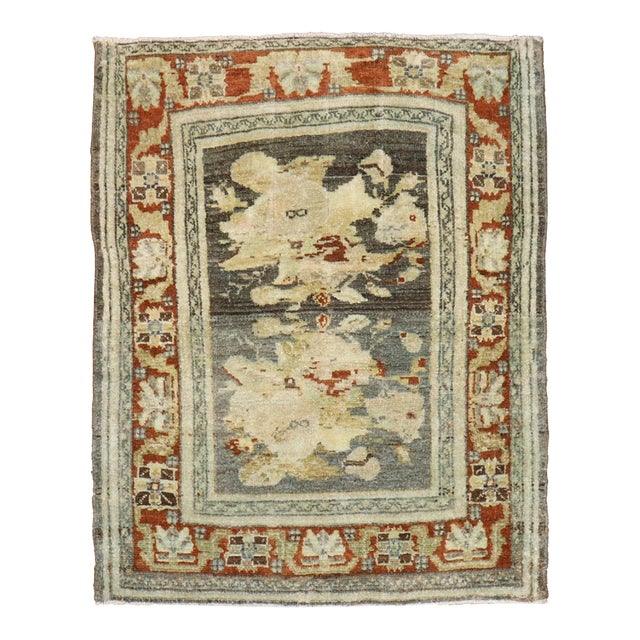 Persian Senneh Floral Mini Rug no. j3370 For Sale