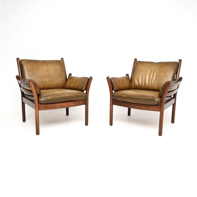 Vintage Danish Armchairs by Illum Wikkelso for CFC Silkeborg, 1960, Set of 2 For Sale - Image 11 of 11