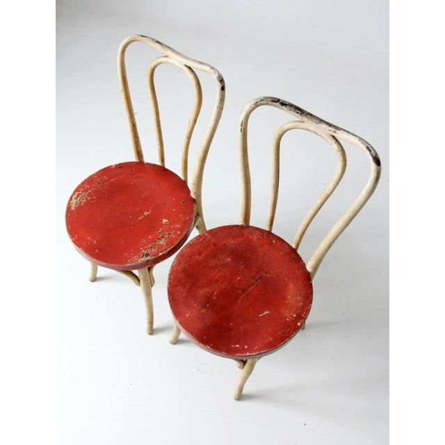 Wood Antique Painted Bentwood Cafe Chairs Pair For Sale - Image 7 of 12