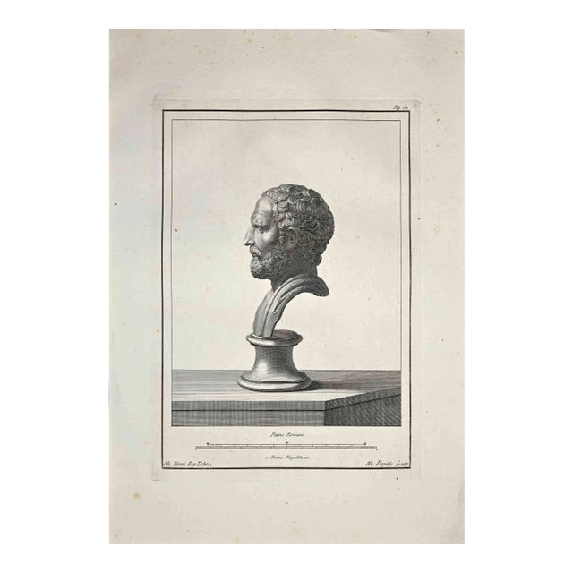 Nicola Fiorillo, Profile of Ancient Roman Bust, Etching, Late 18th-Century For Sale