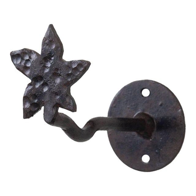 1950s Spanish Iron Flower Wall Hook For Sale