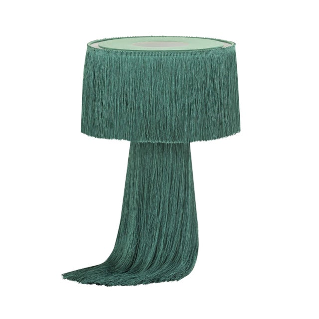 Atolla Emerald Tassel Table Lamp For Sale - Image 4 of 10