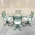 Vintage Hollywood Regency Faux Bamboo Lattice Metal Green Dining Set - 5 Pc Set For Sale - Image 12 of 12