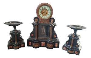 Antique Napoleon III Style Mantelpiece Triptych, 1850, Set of 3