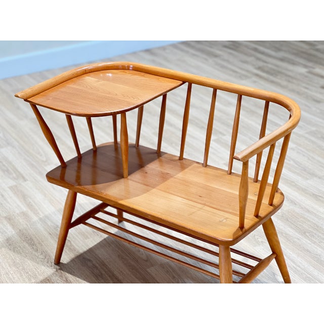 Beige Telephone Seat attributed to Lucian Ercolani for Ercol, England, 1960s For Sale - Image 8 of 10