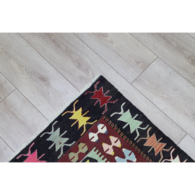 1970s Tribal Style Handmade Oushak Kilim Rug For Sale In Sacramento - Image 6 of 7