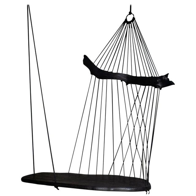 Wood Burnt Sculpted Floating Divan Chiel Kuijl For Sale - Image 7 of 7