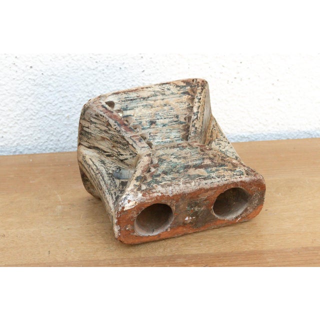 Early 20th Century Textured Verdigris Farmhouse Bijani Artifact For Sale - Image 5 of 6