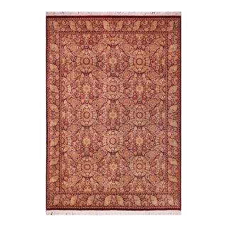 Floral 1990's Pak-Persian Red/Red Wool Rug - 9'1'' X 12'3'' For Sale