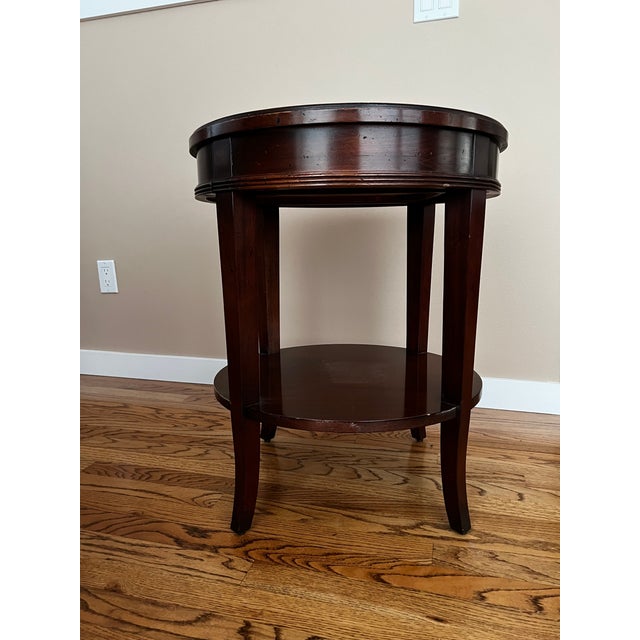 Baker Furniture Company Late 20th Century Baker Furniture Milling Road Italian Provincial Mahogany and Burl Wood Side Table For Sale - Image 4 of 13