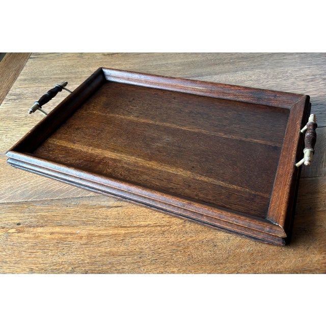 Antique English Oak Serving Tray For Sale - Image 4 of 8