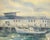 Modern Boats at the Harbor - Nautical Seascape by Clarence Albert Taubenhein For Sale - Image 3 of 7