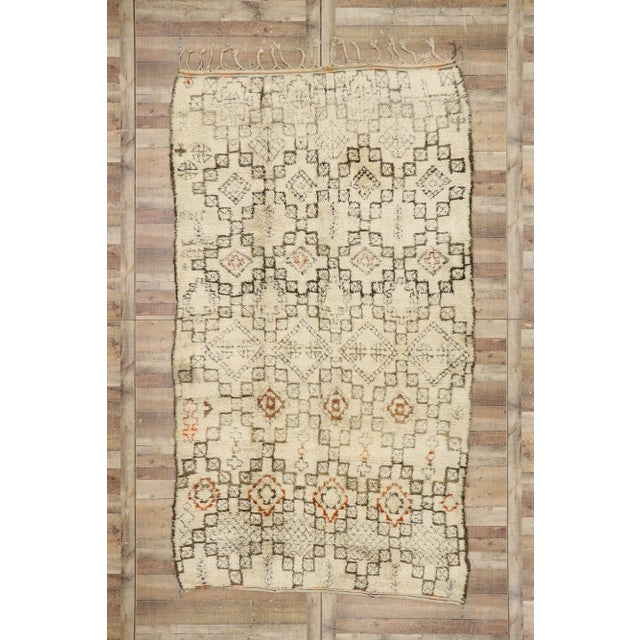 Mid 20th Century Mid 20th Century Vintage Beni Ourain Moroccan Rug 06'05 X 11'00 For Sale - Image 10 of 10