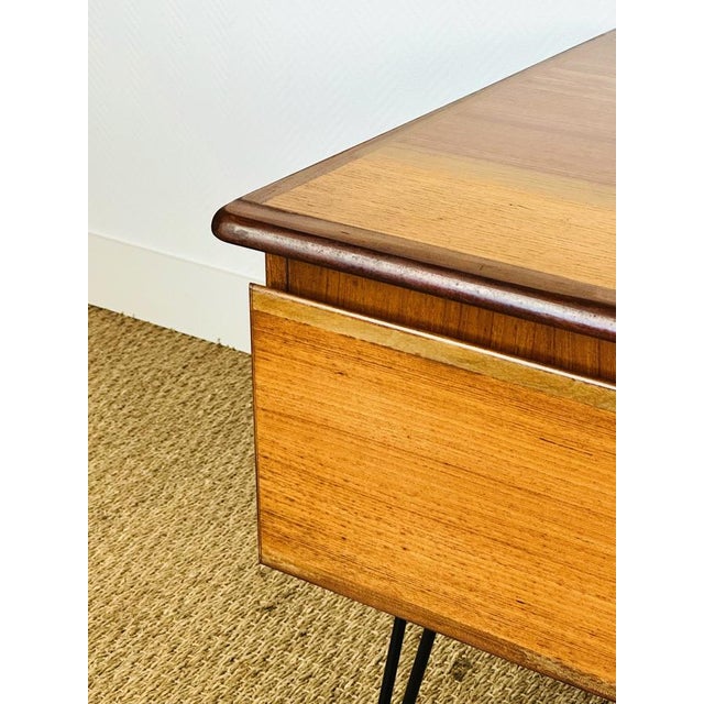 Low Scandinavian Sideboard in Teak with Hairpin Legs, 1960s For Sale - Image 17 of 18
