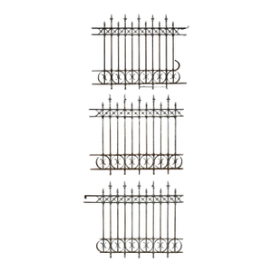 Antique Iron Fence - Wrought and Cast Iron - Collection of Three Sections