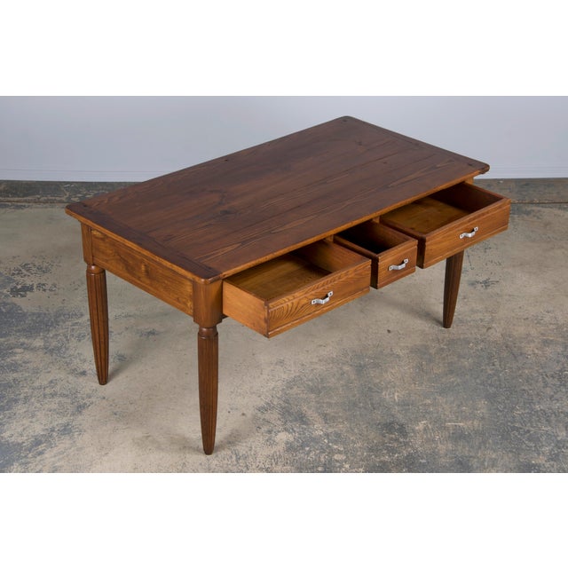 1930s French Art Deco Mixed Wood Farmhouse Table For Sale In New York - Image 6 of 12