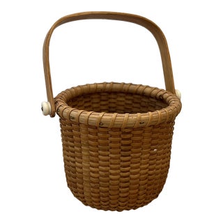 Vintage 1985 Mini Nantucket Basket, Signed For Sale