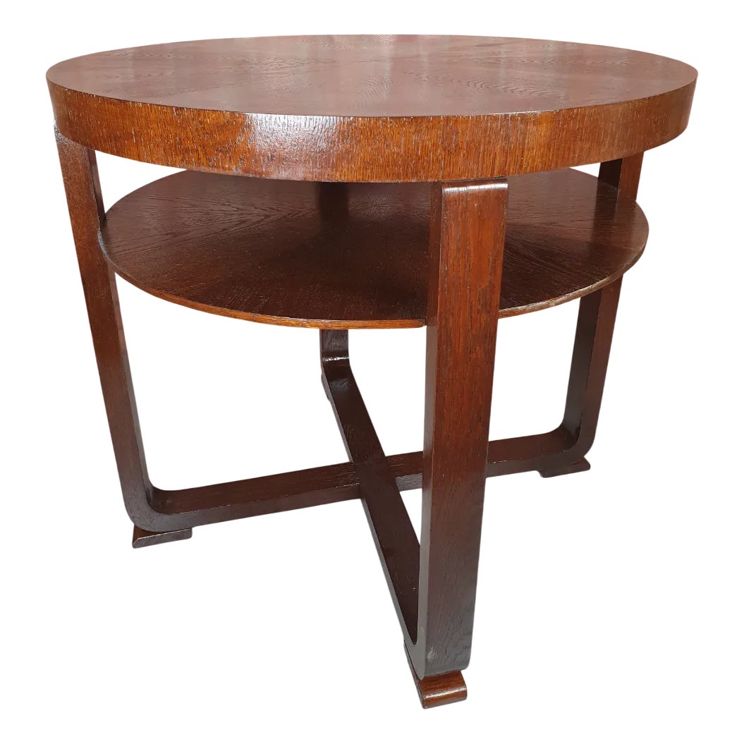 Vintage Polish Art Deco Oak Table, 1930s | Chairish