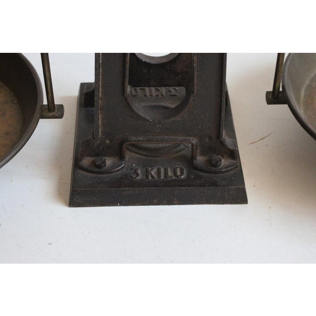 Industrial Antique Castiron and Brass Pharmacy Scale, 1900s For Sale - Image 3 of 18