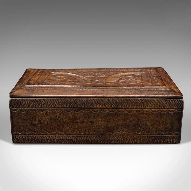 Mid-Century Modern 1960's Vintage Tuareg Hand Tooled Box For Sale - Image 3 of 9