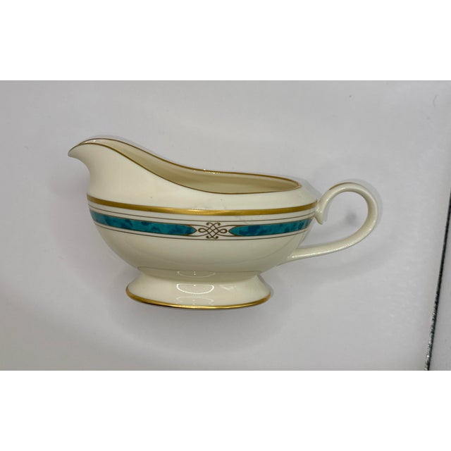 Ivory Gorham Gravy Boat & Underplate — 24k Gold, Mint Condition W/Original Stickers For Sale - Image 8 of 10