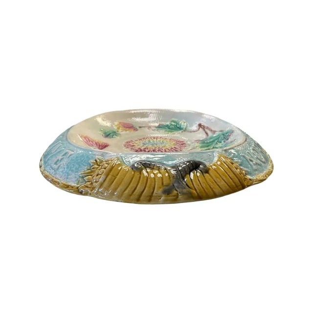 English Late 19th Century Majolice Floral "Eat to Live..." Bread Plate For Sale - Image 3 of 7