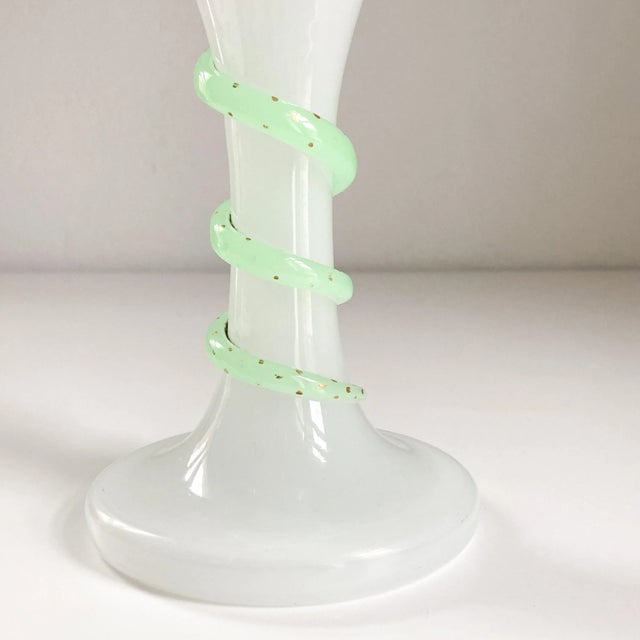 Antique Bohemian Glass Serpent Vase, Late 19th Century Serpentine Adorned Czech Glass Vase For Sale In Boston - Image 6 of 10