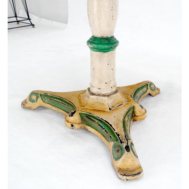 Arts & Crafts Copper 33" Dia Round Top Gueridon Center Cafe Table on Paint Decorated Iron Base For Sale - Image 3 of 12