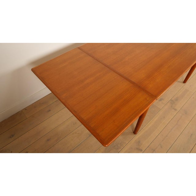 Brown Vintage Extendable Dining Table in Teak For Sale - Image 8 of 10