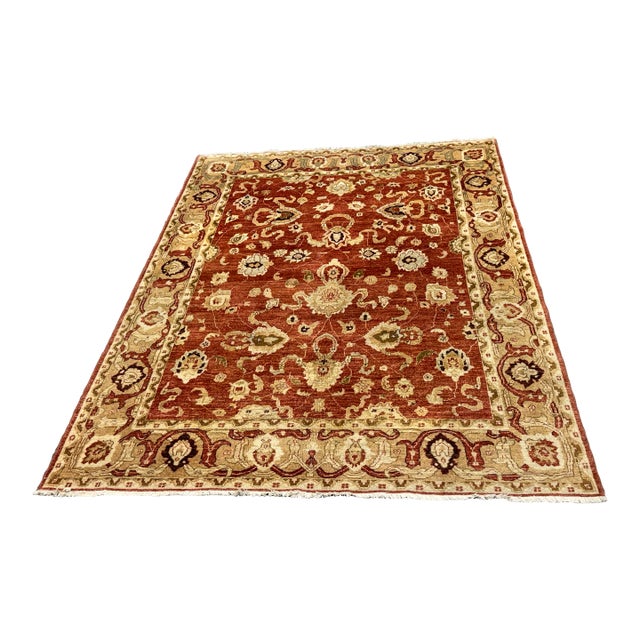 6ft 5in × 8ft 2in Persian Style Oushak Wool Area Rug For Sale
