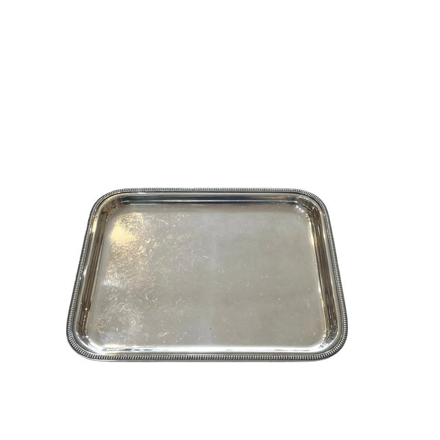 Art Deco Antique French Art Deco Heavy Silver Plate Tray in the Style of Christofle For Sale - Image 3 of 13